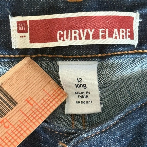 Gap Jeans Women's Size 12 Long Blue Curvy Low Rise Dark Wash Bootcut Y2K Casual - Picture 7 of 12